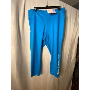 Women's Juicy Couture Sport Flex Logo Crop Pants X-Large Bright Blue NWT